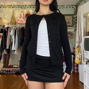 Chic Black Knit Cardigan